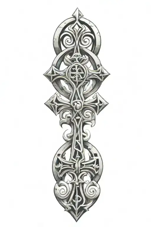 Ankh symbol intertwined tattoo design idea