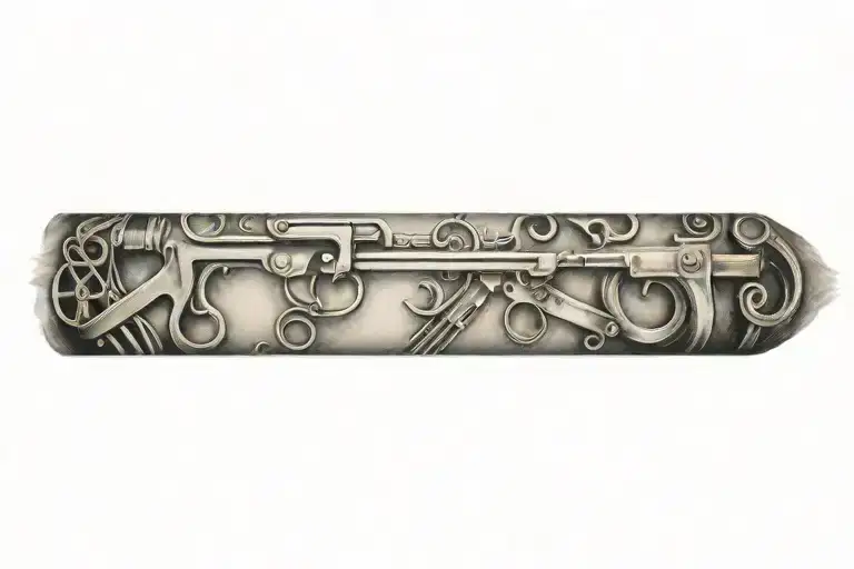 BRAZALETE C C J S P S D keys forming a rainbow tattoo design idea