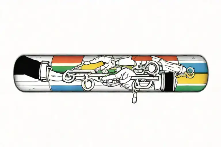 BRAZALETE C C J S P S D keys forming a rainbow flag tattoo design idea