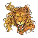 LION FIRE 12 tattoo design idea