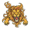 LION FIRE 12 tattoo design idea