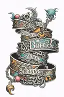 word bracelet tattoo design idea