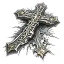 CROSS on the thigh tattoo design idea