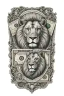 DOLAR CON LEON COMPLETO CON tattoo design idea