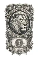 DOLAR CON LEON COMPLETO CON tattoo design idea
