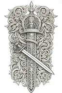 roman warrior sword with tattoo design idea