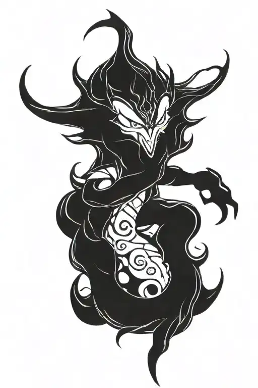 morphling(dota2) in anime character tattoo design idea