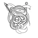 snake bitting a dagger with roses tattoo design idea