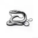 snake bitting a dagger tattoo design idea