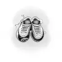 A black and grey tattoo of a soccer player kicking a music note instead of a ball tattoo design idea