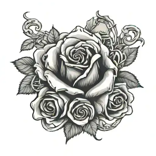 death ak74m russia knuckle duster rose tattoo design idea
