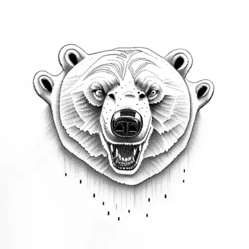 polar bear scary mafia tattoo design idea