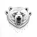 polar bear scary mafia tattoo design idea