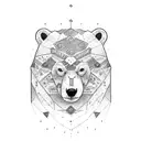 polar bear scary mafia tattoo design idea