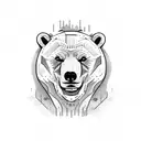 polar bear scary mafia tattoo design idea
