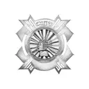 Chicago and american flags with Chicago Fire Department Maltese Cross tattoo design idea