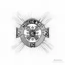 Chicago and american flags with Chicago Fire Department Maltese Cross tattoo design idea