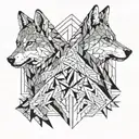 Two wolves howling at each other Each mirror tattoo design idea