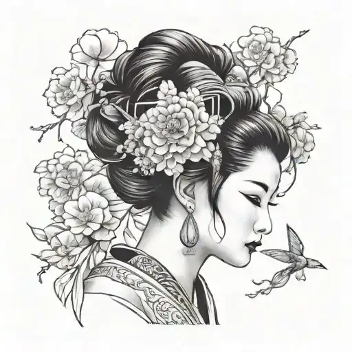 Japanese geisha  tattoo design idea