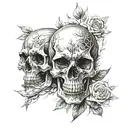 2 skull tattoo design idea