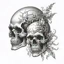 2 skull tattoo design idea