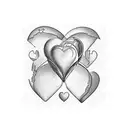 A heart-shaped puzzle with missing pieces, symbolizing the journey of healing and finding love within oneself. tattoo design idea