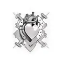 A heart-shaped puzzle with missing pieces, symbolizing the journey of healing and finding love within oneself. tattoo design idea
