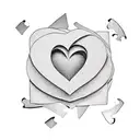 A heart-shaped puzzle with missing pieces, symbolizing the journey of healing and finding love within oneself. tattoo design idea