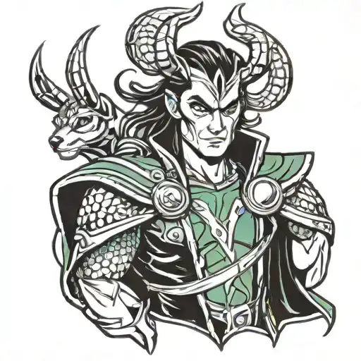 Loki Marvel God tattoo design idea
