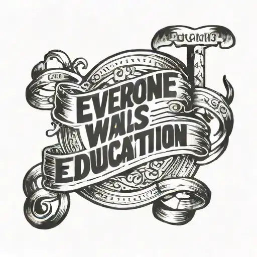 text: "If everyone was like you, education would be terribly simple" tattoo design idea