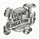text: "If everyone was like you, education would be terribly simple" tattoo design idea