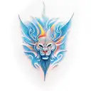 forest ocean fire tattoo design idea