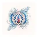 forest ocean fire tattoo design idea