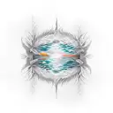 forest ocean fire tattoo design idea