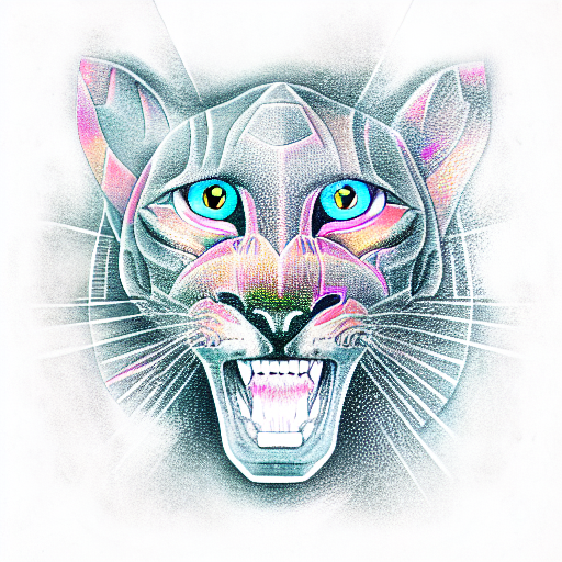 stone puma tattoo design idea