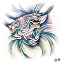 stone puma tattoo design idea