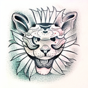 stone puma tattoo design idea