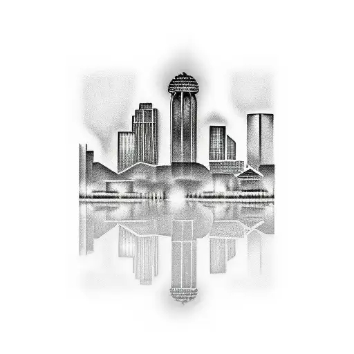 dallas skyline  tattoo design idea