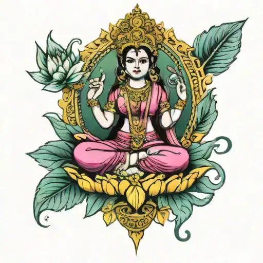 Goddess Lakshmi tattoo design idea