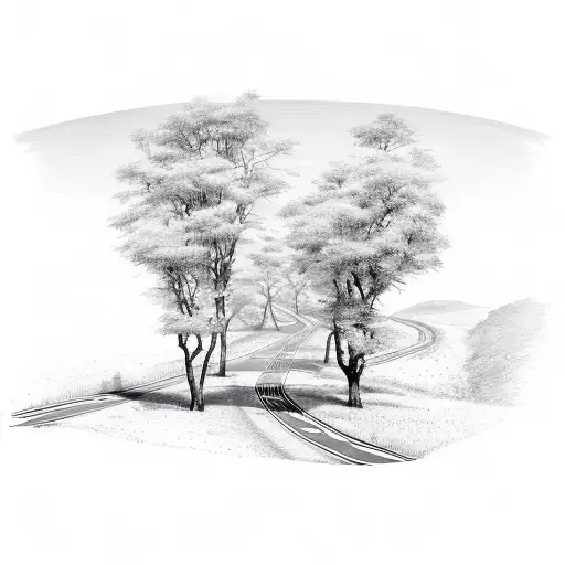 curvy road  tattoo design idea