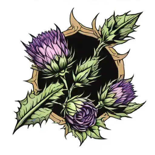 thistle and dirk tattoo design idea