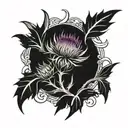 thistle and dirk tattoo design idea