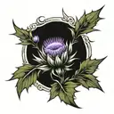 thistle and dirk tattoo design idea