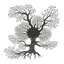 tree with the name Sarah   tattoo design idea