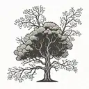 tree with the name Sarah   tattoo design idea