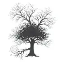 tree with the name Sarah   tattoo design idea