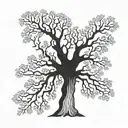 tree with the name Sarah   tattoo design idea