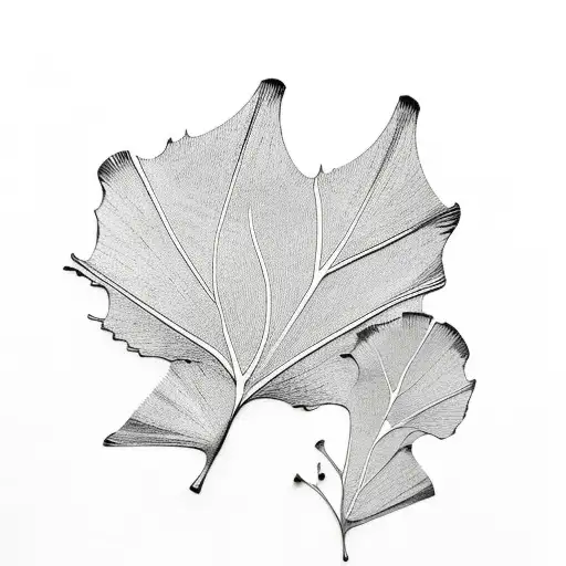 Falling ginkgo leaves with gold thread twisting  tattoo design idea