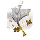 Falling ginkgo leaves with gold thread twisting  tattoo design idea