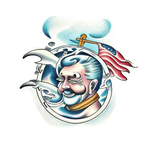 The old man and the sea inspired tattoo design idea